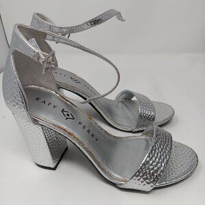 RELIST Katy Perry Women's The Goldy Heeled Sandal, Silver, US 7.5 EU 37.5